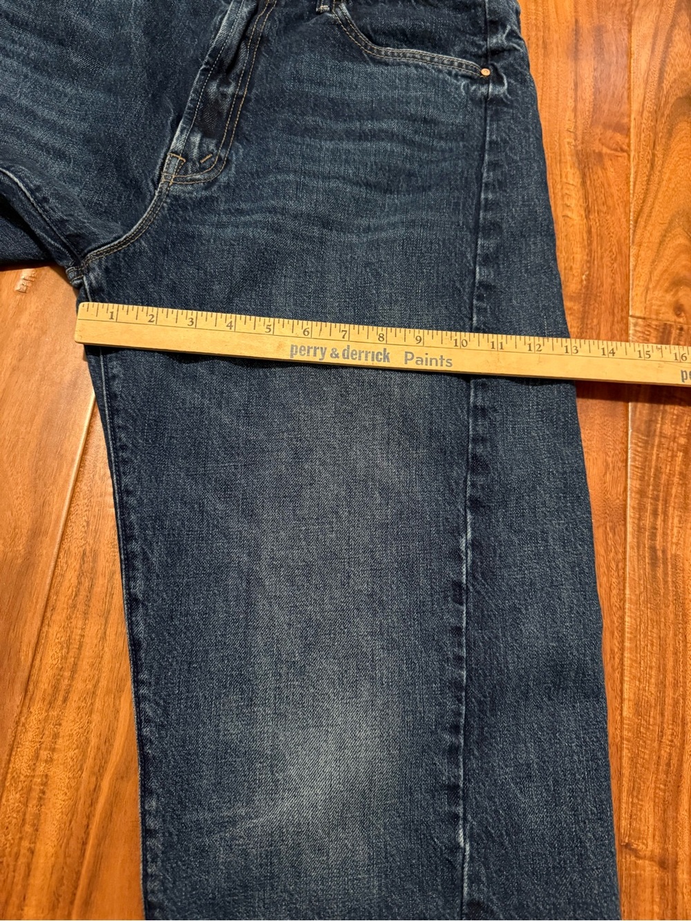 MOTHER Wide Leg Jeans in Medium Blue Denim - Picture 14 of 16